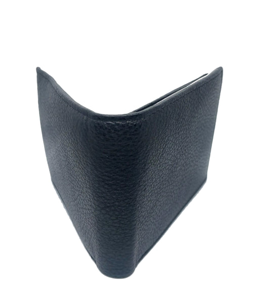 Black leather wallet on a white background